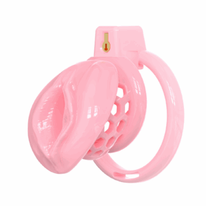 Male Chastity Cage Sissy Cage Cock Cage Covored with Soft TPE with Realistic Labia Bondage Gear & Accessories Adult Sex Toys Slave Tool Chastity Devices  (Pink)