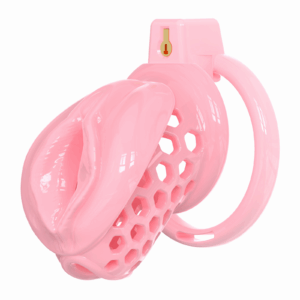 Male Chastity Cage Sissy Cage Cock Cage Covored with Soft TPE with Realistic Labia Bondage Gear & Accessories Adult Sex Toys Slave Tool Chastity Devices  (Pink)