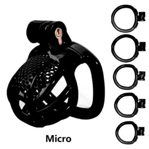 Best Male Chastity Cage with 5 Rings – 3D Printed Cock Cage & Bondage Gear(black)