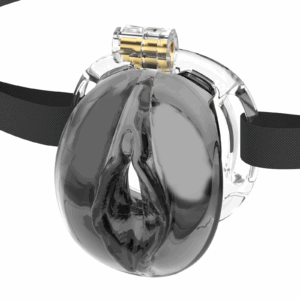 Male Chastity Cage 3D Printed Sissy Cage Cock Cage with Soft TPE Bondage Gear & Accessories Adult Sex Toys Slave Tool Chastity Devices (Black transparent)