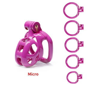 Male Chastity Cage 3D Printed Sissy Cage Cock Cage with Soft TPE Bondage Gear & Accessories Adult Sex Toys Slave Tool Chastity Devices (Purple)