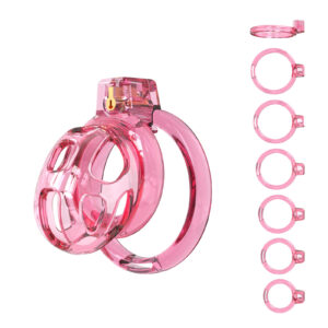 Male Chastity Cage - Lightweight Chastity Cage for Men with 6 Sizes Rings Chastity Device Adult Sex Toy for Man - Cock Cage（Pink）