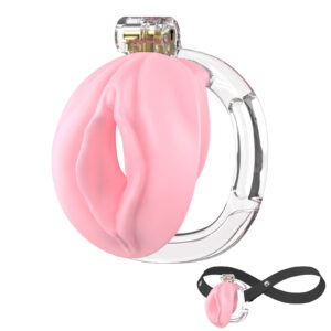 Male Chastity Cage 3D Printed Sissy Cage Cock Cage with Soft TPE Bondage Gear & Accessories Adult Sex Toys Slave Tool Chastity Devices (Pink)