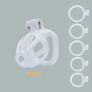 Male Chastity Cage 3D Printed Sissy Cage Cock Cage with Soft TPE Bondage Gear & Accessories Adult Sex Toys Slave Tool Chastity Devices (White)
