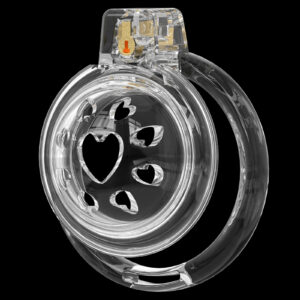 Chastity Cage Male Cock Cage - Soft Silicone Chastity Devices Adult Toys, Inverted Male Chasity Cages with 6 Penis Ring, BDSM Bondage Toys for Men, Flat Penis Cage Transparent）